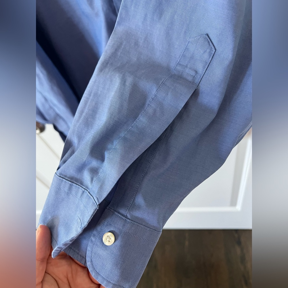 Brooks Brothers Vintage Early 2000s Blue Traditional Fit Non Iron OCBD 17 1/2-33 - Picture 6 of 8